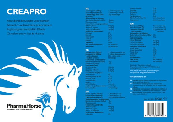 PharmaHorse Creapro 3000 Etiket